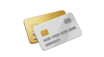 Stacked Gold and White Credit Cards