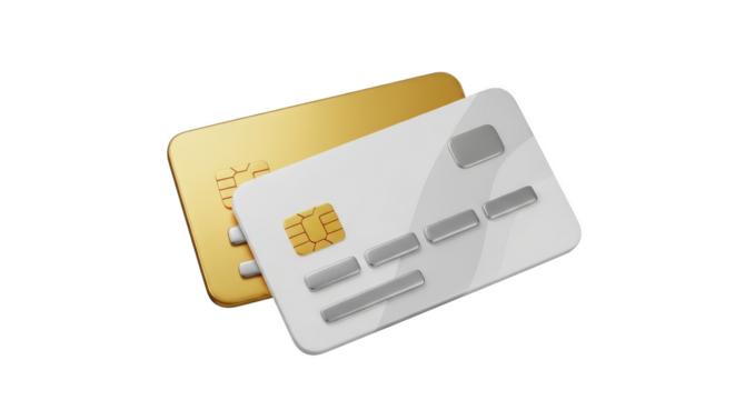 Stacked Gold and White Credit Cards