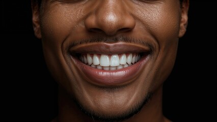 Fototapeta premium Achieve a perfect smile with ceramic veneer application, showcasing clean, white, and youthful teeth. Close-up comparison of upper front teeth before and after.