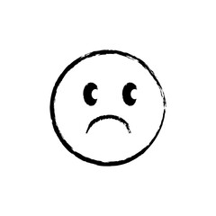 face emoji icon with sad expression isolated on transparent 