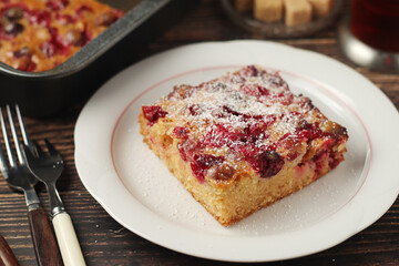A cranberry pie, freshly backed and ready to be served	