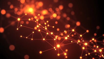 Fototapeta premium An abstract network of glowing nodes and connections, creating a futuristic visual effect.