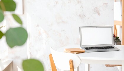 Minimalist neutral-toned workspace with textured wall, soft shadows, and natural daylight highlighting form and balance