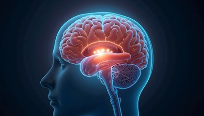 Obraz premium Human Brain Anatomy Visualization with Neural Activity