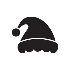Silhouette Santa Hat Icon for Christmas Holiday Designs and Festive Decor