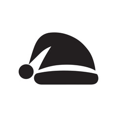 Silhouette Santa Hat Icon for Christmas Holiday Designs and Festive Decor