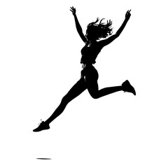 silhouette of a girl jumping