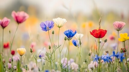 Vibrant Wildflower Meadow in Summer Bloom