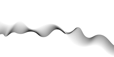 Grey and black wave, curve lines on transparent background,black wavy lines on white background vector illustration,abstract black wave background. black minimal round lines,