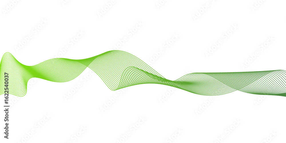Poster modern abstract green wave liquid lines background.dots on a whit clean and fresh background,frequen