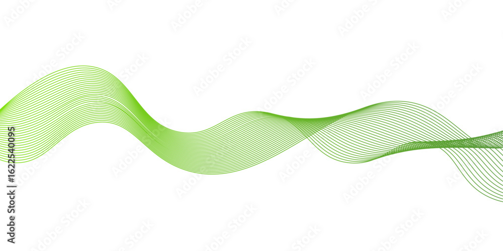 Aufkleber modern abstract green wave liquid lines background.dots on a whit clean and fresh background,frequen