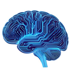 Human brain vector illustration depicting a circuit board pattern symbolizing intelligence and interconnected thoughts