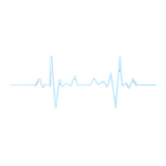 EKG heartbeat graph showing a green medical pulse line with an abstract blue cardiogram wave