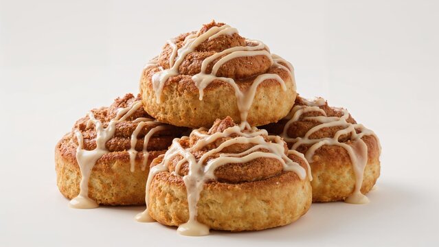 Heap of soft buns filled with cinnamon and smooth cream