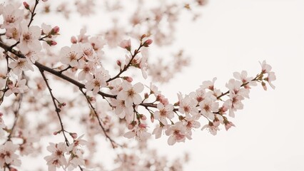 Obraz premium Natural beauty of white floral blooms on a tree in spring