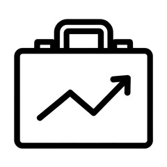 Business vector icon illustration of a briefcase, a portfolio, and a folder symbol