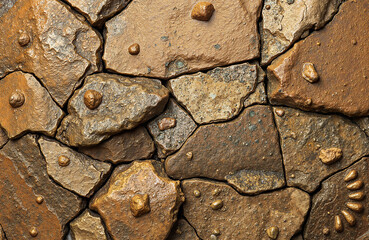 Abstract stone surface with brown and grey textures and patterns  