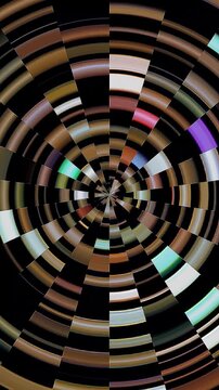 3D animation vertical beautiful video colorful abstract bright light energy 4K abstract lines colorful light shining round shape in center, black background