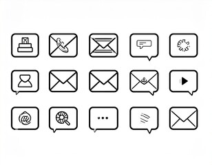 web icons set mail icon