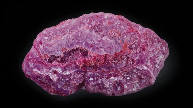 Mineral Rhodochrosite isolated on a dark background