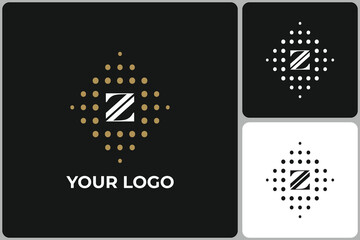 Modern Letter Z Logo with Dots