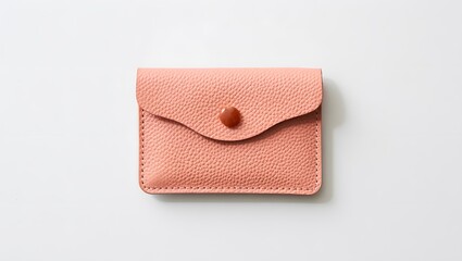 Elegant Pink Leather Wallet with Button Closure