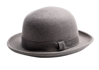 Bowler gray color hat isolated on a white background