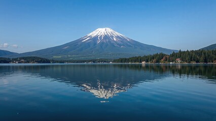 Water reflection of a mountain