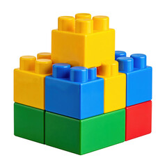 Toy block isolated on white and transparent background