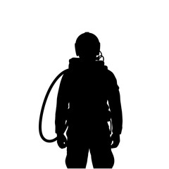 Silhouetted Astronaut in Space Suit Front View