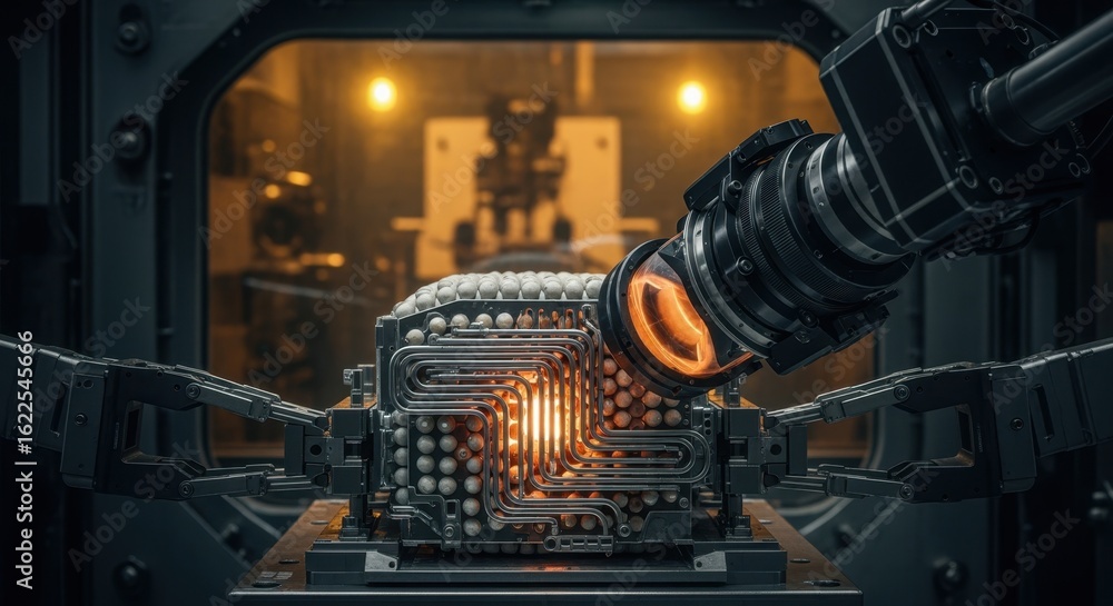 Poster specialized camera capturing realtime data of a fusion reactor tritium breeding blanket mockup amid 