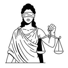 Blindfolded Lady Justice with Scales a symbol of fairness and legal impartiality