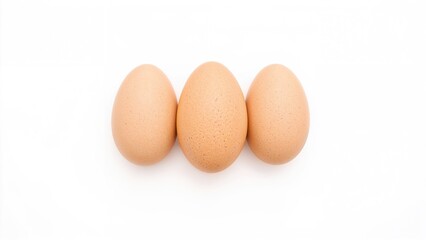 White background featuring three eggs