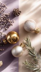 Elegant Christmas: Modern Gold Festive Frame