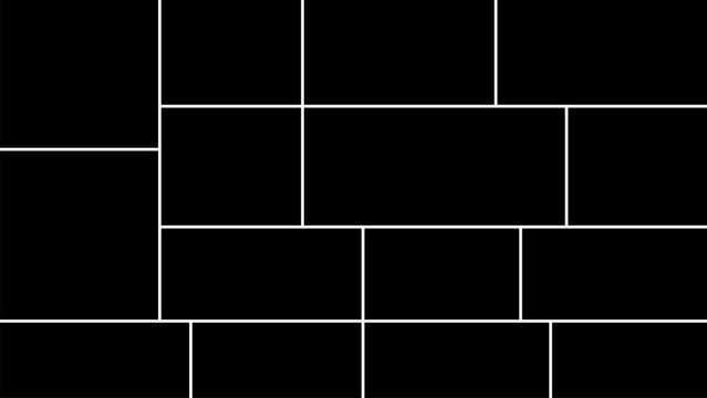 Template empty photo collage for 15 pictures. Vector presentation for images and drawings. Frames for memory. Photo frame for mood board. Retro mockup for photo.