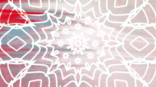 1950s Kitchen Dynamic Mandala Animation with Evolving Geometric Patterns and Vibrant Color Shifts for Meditative Visuals