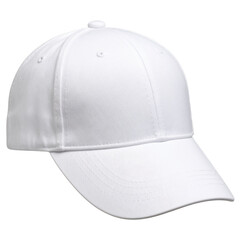 White baseball cap mockup isolated on white and transparent background.