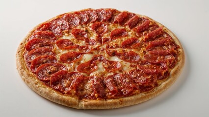 Thin slices of pepperoni commonly used on pizzas