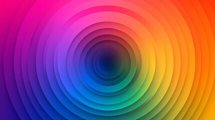 Rainbow spectrum color wheel, concentric gradient circles, full spectrum light display, clean vector illustration, smooth transitional palette, professional color guide, modern minimalist design,