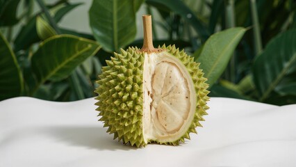 Top perspective of a famous tropical fruit, isolated with a clean white background