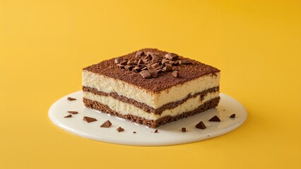 Pineapple-themed tiramisu dessert with chocolate and milk on white background
