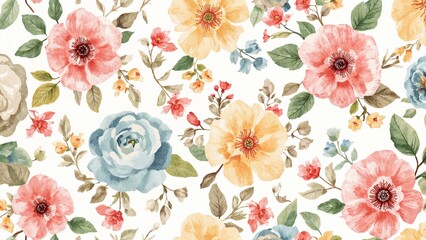 Floral motif in watercolor technique