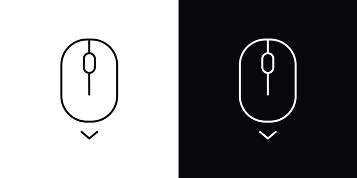 Scroll down computer mouse icons pack suitable for web and infographics