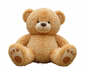 Charming Plush, A High-Resolution Stock Photo of a Gigantic, Animate, Tan-Colored Teddy Bear with a Warm and Fuzzy Appearance