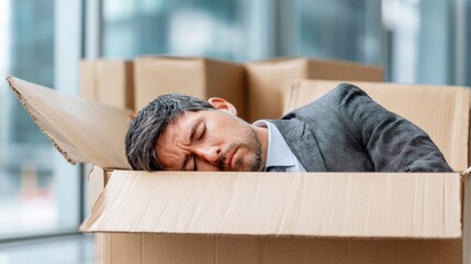 Fototapeta premium Navigate job loss with resilience-cope, learn from experience, and actively seek new opportunities to rebuild your career. 