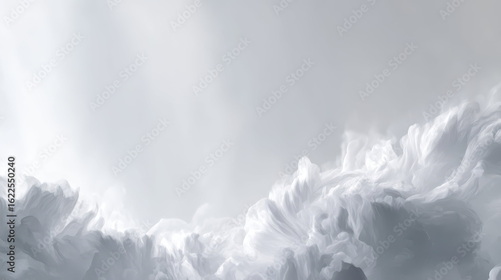 Poster ethereal glowing misty white background with depth and texture