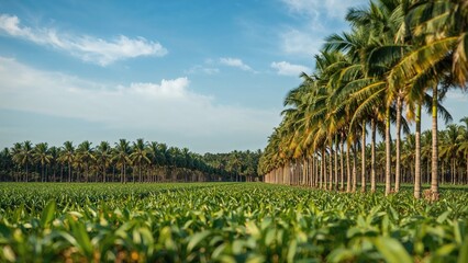 Palm oil cultivation area in a humid climate