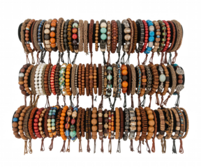 Collection of assorted beaded bracelets offering a unique and stylish accessory option for any fashion conscious individual