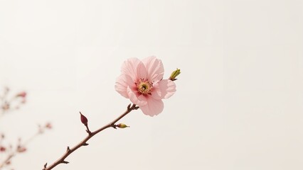 Light pink double-petaled cherry flowers