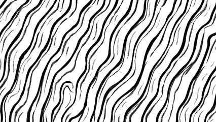 Handcrafted pattern of curvy black and white lines